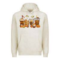 Oatmeal Heather Fall Coffee Cups Premium Hoodie - texasbilliewilder