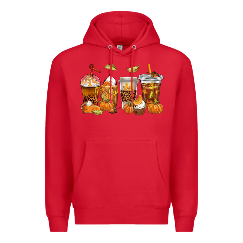 Fall Coffee Cups Premium Hoodie by texasbilliewilder | Teevron