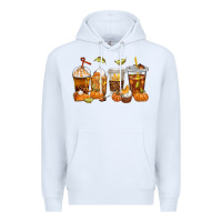 White Fall Coffee Cups Premium Hoodie - texasbilliewilder