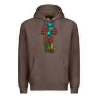 Coffee cross gemstone cactus roses cowboy hat Premium Hoodie - RanaPortraitStore