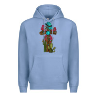 Colony Blue cross gemstone cactus roses cowboy hat Premium Hoodie - RanaPortraitStore
