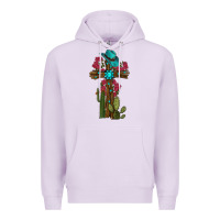 Lilac cross gemstone cactus roses cowboy hat Premium Hoodie - RanaPortraitStore