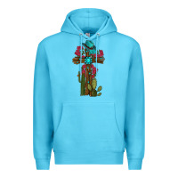 Ocean Blue cross gemstone cactus roses cowboy hat Premium Hoodie - RanaPortraitStore