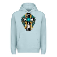 Blue Mist cross gemstone wings Premium Hoodie - RanaPortraitStore