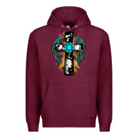 Burgundy cross gemstone wings Premium Hoodie - RanaPortraitStore
