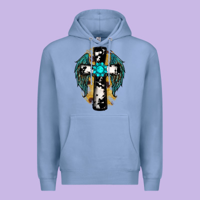 Cross Gemstone Wings Premium Hoodie Designed By Ranaportraitstore