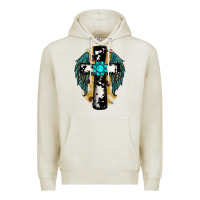 Oatmeal Heather cross gemstone wings Premium Hoodie - RanaPortraitStore