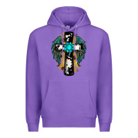 Purple cross gemstone wings Premium Hoodie - RanaPortraitStore