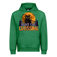 Emerald Black Cat Crossing Urban Hoodie - texasbilliewilder