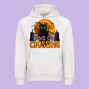 Black Cat Crossing Urban Hoodie Designed By Texasbilliewilder
