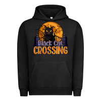 Pigment Black Black Cat Crossing Urban Hoodie - texasbilliewilder