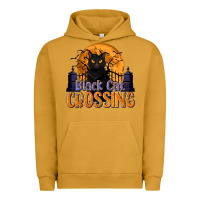 Pigment Peanut Butter Black Cat Crossing Urban Hoodie - texasbilliewilder