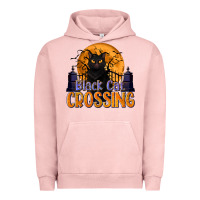 Pigment Salmon Black Cat Crossing Urban Hoodie - texasbilliewilder