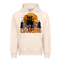 Sandshell Black Cat Crossing Urban Hoodie - texasbilliewilder