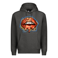 Charcoal Heather basketball lips Premium Hoodie - Zillion Design Studio