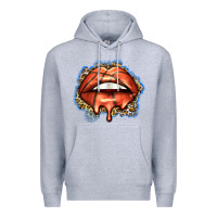 Heather Grey basketball lips Premium Hoodie - Zillion Design Studio