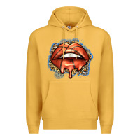 Mustard basketball lips Premium Hoodie - Zillion Design Studio