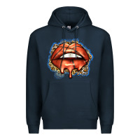 Navy basketball lips Premium Hoodie - Zillion Design Studio