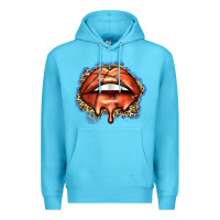 Ocean Blue basketball lips Premium Hoodie - Zillion Design Studio