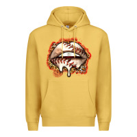 Antique Gold baseball lips Premium Hoodie - Zillion Design Studio