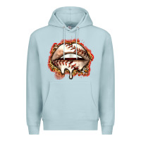 Blue Mist baseball lips Premium Hoodie - Zillion Design Studio