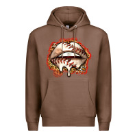 Chestnut baseball lips Premium Hoodie - Zillion Design Studio