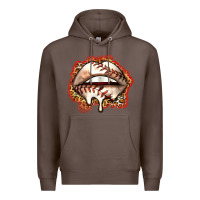 Coffee baseball lips Premium Hoodie - Zillion Design Studio