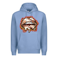 Colony Blue baseball lips Premium Hoodie - Zillion Design Studio