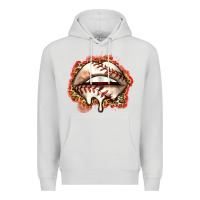 Dove Grey baseball lips Premium Hoodie - Zillion Design Studio