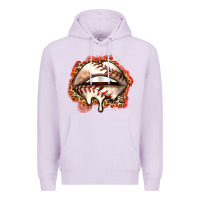 Lilac baseball lips Premium Hoodie - Zillion Design Studio