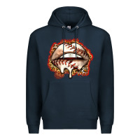 Navy baseball lips Premium Hoodie - Zillion Design Studio