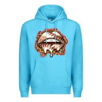 Ocean Blue baseball lips Premium Hoodie - Zillion Design Studio