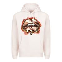 Pale Pink baseball lips Premium Hoodie - Zillion Design Studio