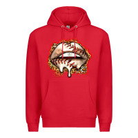 Red baseball lips Premium Hoodie - Zillion Design Studio