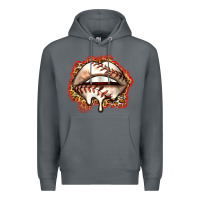 Rock baseball lips Premium Hoodie - Zillion Design Studio
