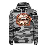 Slate Camo baseball lips Premium Hoodie - Zillion Design Studio