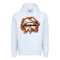 White baseball lips Premium Hoodie - Zillion Design Studio