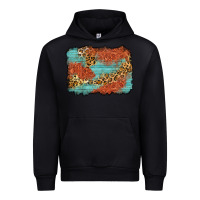 Black western leopard tooled leather background Urban Hoodie - Zillion Design Studio