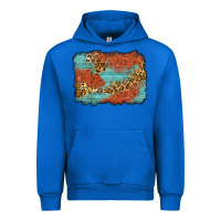 Cobalt western leopard tooled leather background Urban Hoodie - Zillion Design Studio