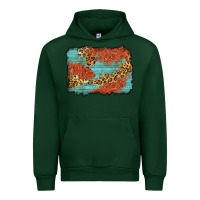 Forest Green western leopard tooled leather background Urban Hoodie - Zillion Design Studio