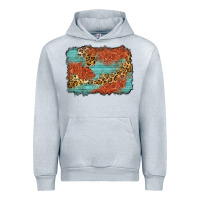 Heather Grey western leopard tooled leather background Urban Hoodie - Zillion Design Studio