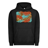 Pigment Black western leopard tooled leather background Urban Hoodie - Zillion Design Studio