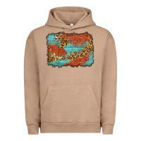 Western Leopard Tooled Leather Background Urban Hoodie | Teevron