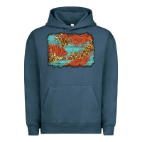 Pigment Midnight Navy western leopard tooled leather background Urban Hoodie - Zillion Design Studio