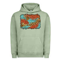Pigment Oil Green western leopard tooled leather background Urban Hoodie - Zillion Design Studio