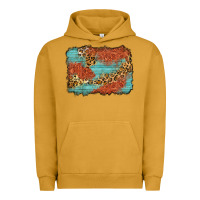 Pigment Peanut Butter western leopard tooled leather background Urban Hoodie - Zillion Design Studio