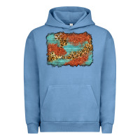Pigment Pebble Blue western leopard tooled leather background Urban Hoodie - Zillion Design Studio