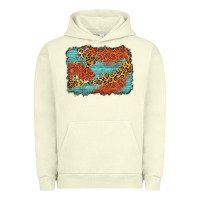 Pigment Pistachio western leopard tooled leather background Urban Hoodie - Zillion Design Studio