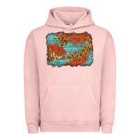 Pigment Salmon western leopard tooled leather background Urban Hoodie - Zillion Design Studio