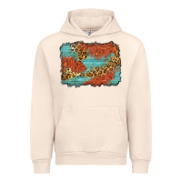 Sandshell western leopard tooled leather background Urban Hoodie - Zillion Design Studio